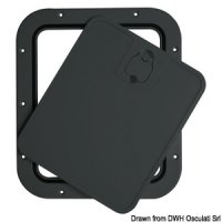 Black inspection boat hatch removable lid 305x355mm