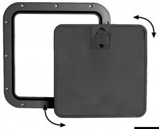 Black inspection boat hatch removable lid 375x375mm
