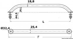Passenger grab rail SS316 220 mm