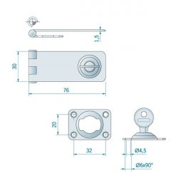 Stainless Steel Locking Hasp 30mm x 80mm