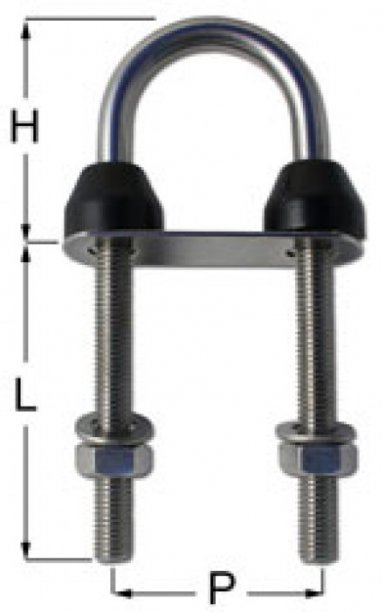 Collared U-Bolts M8 x 64mm